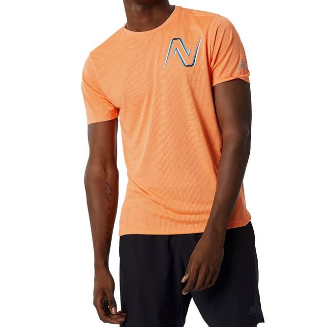 New Balance Graphic Impact Run Short Sleeve heren