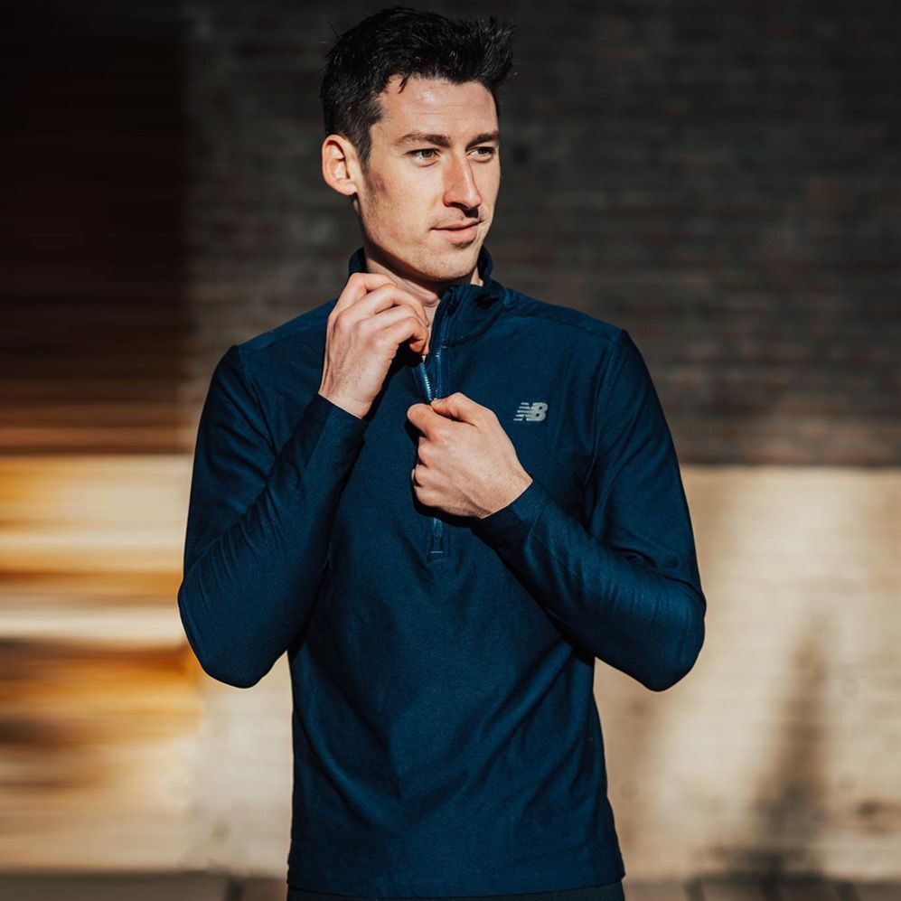 New Balance Core Space Dye Quarter Zip heren