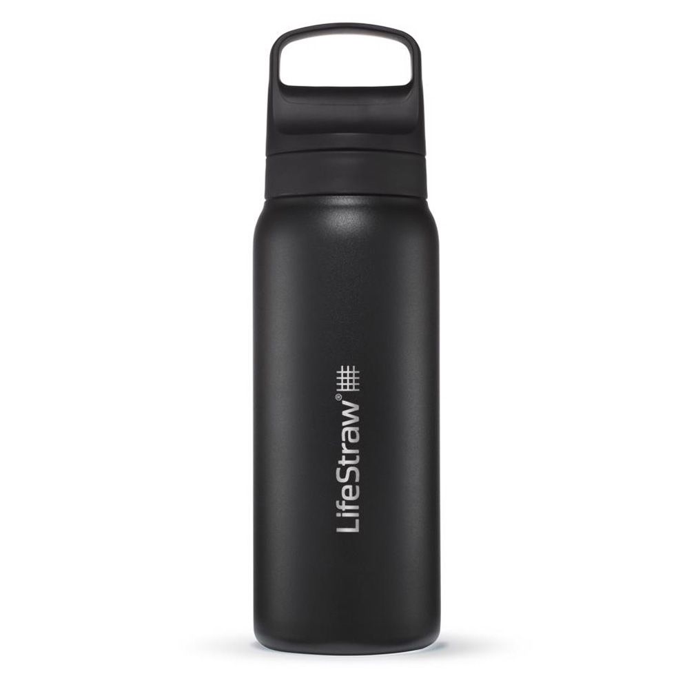LifeStraw Go Series - BPA-vrije filterfles van 1 l voor reizen en dagelijks gebruik. Verwijdert bacteriën, parasieten en microplastics. Verbetert de smaak, Laguna Teal (petrol