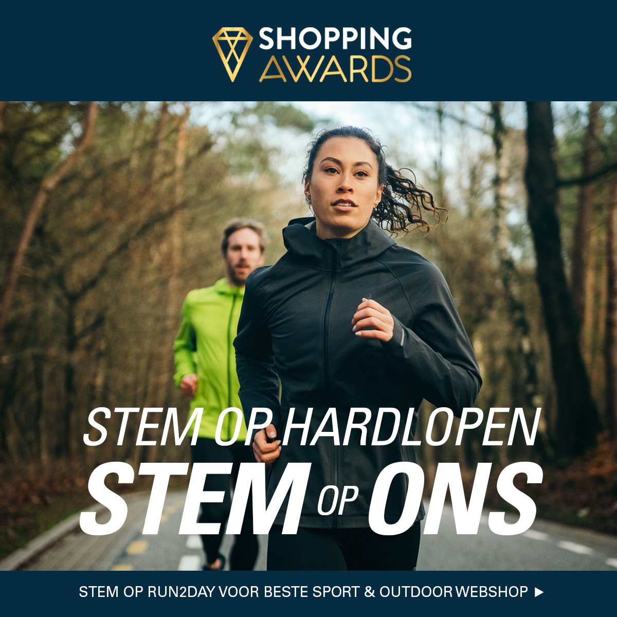 Stem op hardlopen. Stem op Run2Day